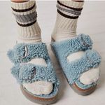 Birkenstock  Free People Papillio Sandals Womens 39 US 8 Sherpa Big Buckle Blue Photo 0