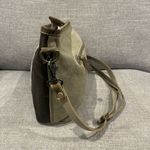 Myra Bag Messenger Cotton Leather Green Brown Blue Pockets Hand Bag Purse Photo 2