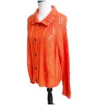 Sundance  Women's Winter Tryst Cardigan Sweater Large Tangerine Orange Granny Photo 3