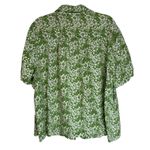 Liz Claiborne Womens 3X Green Floral Linen Short Sleeve Button Up Shirt Photo 9