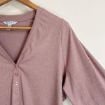 Athleta Uptempo Ribbed Stretch Long Sleeve Vneck Henley Top Palermo pink Size 2X Photo 5