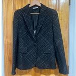 Akris Punto Women’s  Quiet Luxury Dark Feminine Academia Plaid Button Snap Blazer Photo 0