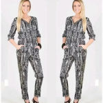W118 By Walter Baker  Peavey Jumpsuit Gray Reptile Small NWT Photo 1