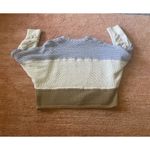 Derek Heart colorblock knit sweater blue cream brown size M Photo 5