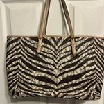 Michael Kors Black and Cream Zebra Print Laptop Tote Photo 0