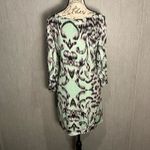 Milly  Long Sleeve Silk Dress in Mint and Black Size 8 Photo 11