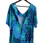 Avenue Women Maxi Dress Back Zip Gauzy High Waist Abstract Whimsy Aztec Colorful Photo 3