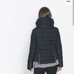 ZARA puffer jacket navy with gold zippers S Photo 1