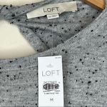 Loft  gray speckled textured open back long sleeve rib knit sweater dress M NEW Photo 5