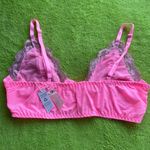 We Are HAH Bust Thru Bralette Lace Bow Barbie Pink Stretchy Loungewear Bra New M Photo 2