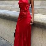ZARA dress Maxi  Red satin Lingerie Fitted wedding Party Photo 1