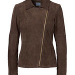 Athleta  Dark Brown Leather Jacket Photo 0