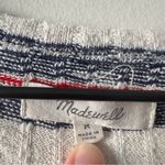 Madewell Ribbed Striped Knit Dress Short Sleeve Bodycon crew neck preppy buttons Photo 6