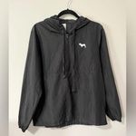 VICTORIA’S SECRET PINK Pullover Quarter Zip Hoodie Windbreaker Jacket Sz XS EUC Black Photo 0