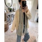 Xiaoyan Lin Silk Open Front Cardigan Double Layer Lightweight Tan Size M Photo 2