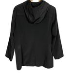 Calvin Klein Jacket Black Women Size Large Flaws Hood Drawstring Zip-Up Photo 1
