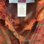 Norton Mcnaughton  Orange, Red, Green Floral Button Down Collar Blouse size PS Photo 1