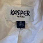 Kasper 8P Petite Cream 3 Button Silver Accent Work Office Blazer Jacket Seamed Photo 5