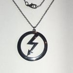 Dark Metal Black Metal Lightning Bolt Boho Pendant Necklace Photo 1