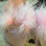 LARROUDE Barbie Marilyn Mule In Tulip Pink Feather Kitten Heel Size 7 Photo 3