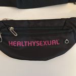 Unisex HEALTHYSEXUAL nylon fanny waist pack black with hot pink lettering Photo 1