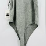 Something Navy 🆕 NWT  Bodysuit Grey Light Heather Top Sleeveless Button Back XL Photo 11
