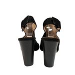 Tahari Margaret Black Suede Slingback Sandal Peep Toe Block Heel Ladies Size 8M Photo 4
