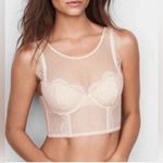 Victoria's Secret  Dream Angels Lined Demi Bra Lace Embellished High Neck 32D Photo 0