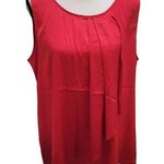 The Limited  Size L Gogi Berry Red Sleeveless Crossover Ruffle Blouse Photo 0