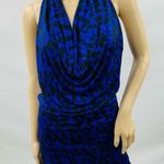 Aviva Stanoff Blue and Black Backless Dress Size M Photo 4
