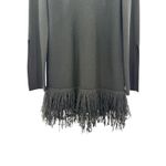 McQ 2016 Black Wool Blend Long‎ Sleeve Knit Sweater Dress w/ Fringe Hem sz S Size L Photo 1