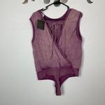 Le lis NWT Le Lis Woman's Sz L Purple Sleeveless Tie Dye Open Back Bodysuit Photo 1