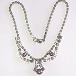 Vintage Silver Tone Classic CZ Rhinestones Formal Necklace Photo 6