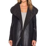 Sam Edelman Hooded Faux Leather Shearling Coat Jacket M Photo 0