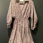 Tish Cox cotton Merry & Me Floral Cinched Waist Fit Flare Mini Dress Red Fall XS Photo 1