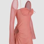 Look Sky Pink Side Tie Cutout Bodycon Dress Photo 1