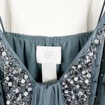 Banana Republic  Monogram Silk Maxi Dress Womens 4 Blue Beaded V-Neck Formal Gown Photo 4