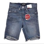 EXPRESS shorts high rise NWT Bermuda shorts 0 stretch + cropped denim jeans Photo 0