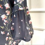 LC Lauren Conrad black floral 3/4 sleeve top Photo 7