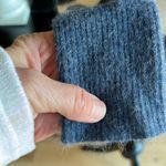 Kaisely Cozy Angora Lambswool  V Neck Sweater Comfy Blue Stripe Pullover fits S M Photo 6