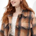 American Eagle Brushed Plaid Shacket Photo 6