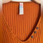 Free People FP Beach Henley Long Sleeve Pullover Orange Size Medium Photo 3