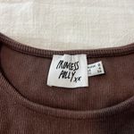 Princess Polly  Classic Crop Tee Brown Size 4 Ribbed Photo 4
