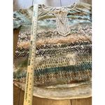 Chico's Lace Crochet Front Top Size 2 Tropical All Over Print 3/4 Sleeve Photo 8