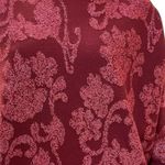 Sioni Metallic Floral Mock Sweater NWT XL Red Photo 2