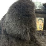 Funky East Design Corp Women's Fur Coat Fox Collar Tiered Genuine Luxury M Brown Size M Photo 3