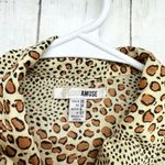 Amuse Society  SHIRT Women's Sz XS Short Sleeve Button Front Animal Print Viscose Photo 1