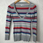 Aeropostale Y2k Striped Ribbed Fitted VNeck Sweater Size M Photo 5