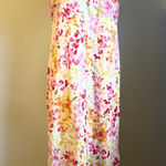 Liz Claiborne  Linen Floral Maxi Dress Short Sleeve 8 bobo whimsi fairy pink geen Photo 0