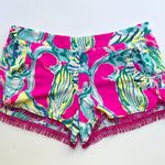 Lilly Pulitzer Cocoa Shorts Magenta Hottie Fringe 3" Inseam Size Large Photo 0